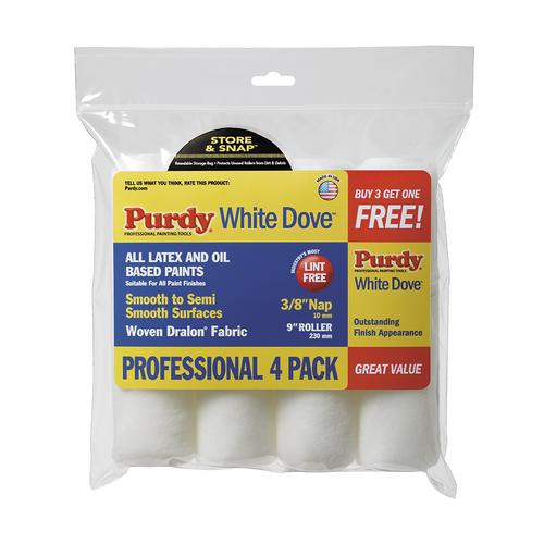 Purdy White Dove 4 Pack 9"x3/8" Nap Roller Covers