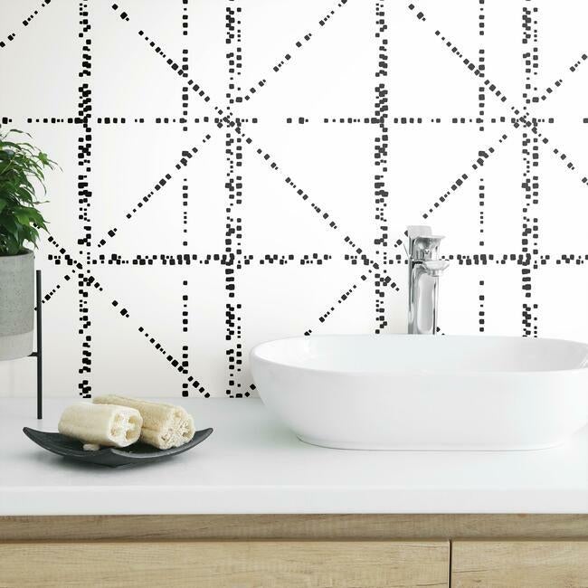 Jane Dixon Diamond Grid Specks Peel & Stick Wallpaper