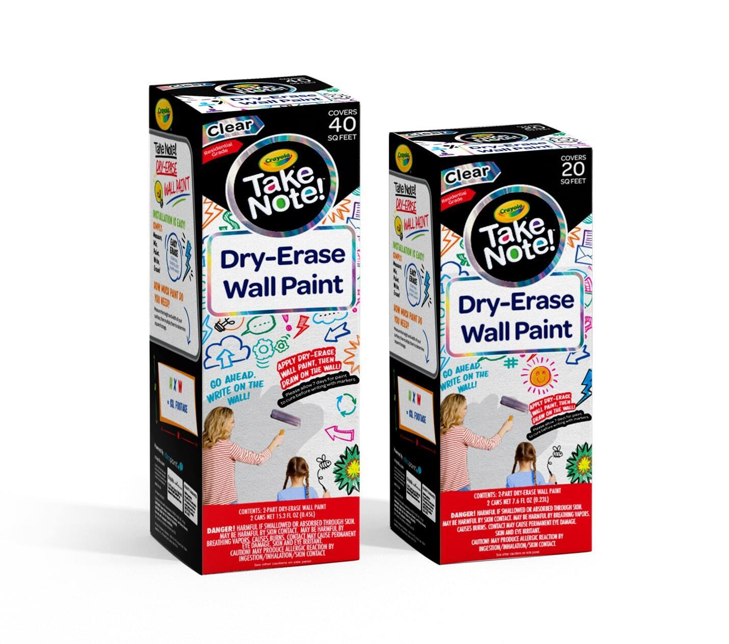 CRAYOLA® TAKE NOTE! DRY ERASE WALL PAINT 40 Sq Ft Kit-Exeter Paint Stores