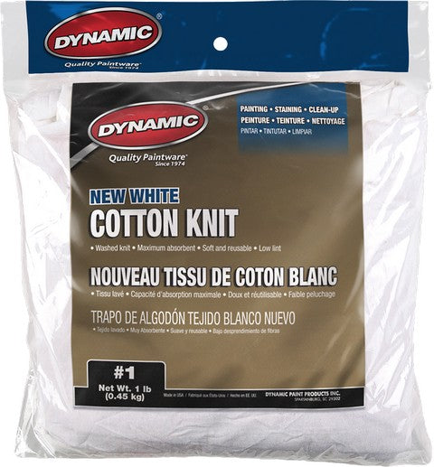 Dynamic New White Cotton Knit Wiping Cloth 1 LB