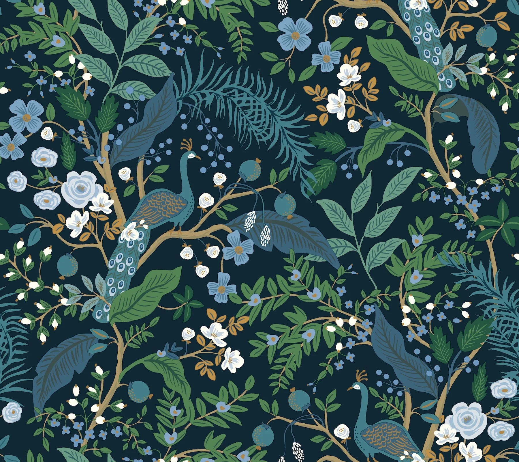 Peacock Garden Peel + Stick Wallpaper