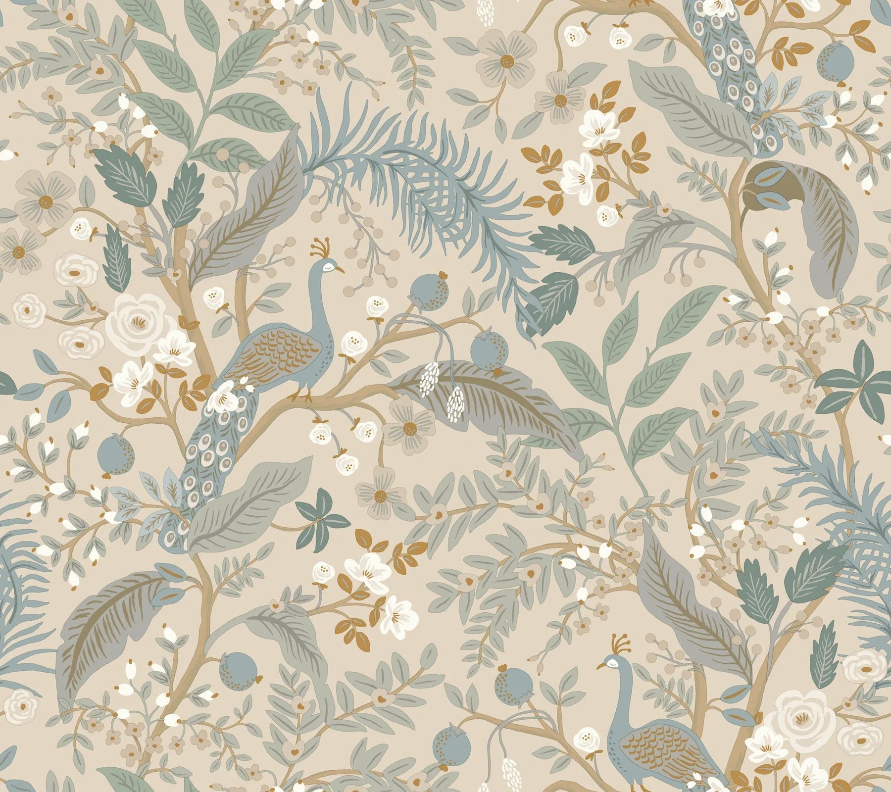 Peacock Garden Peel + Stick Wallpaper