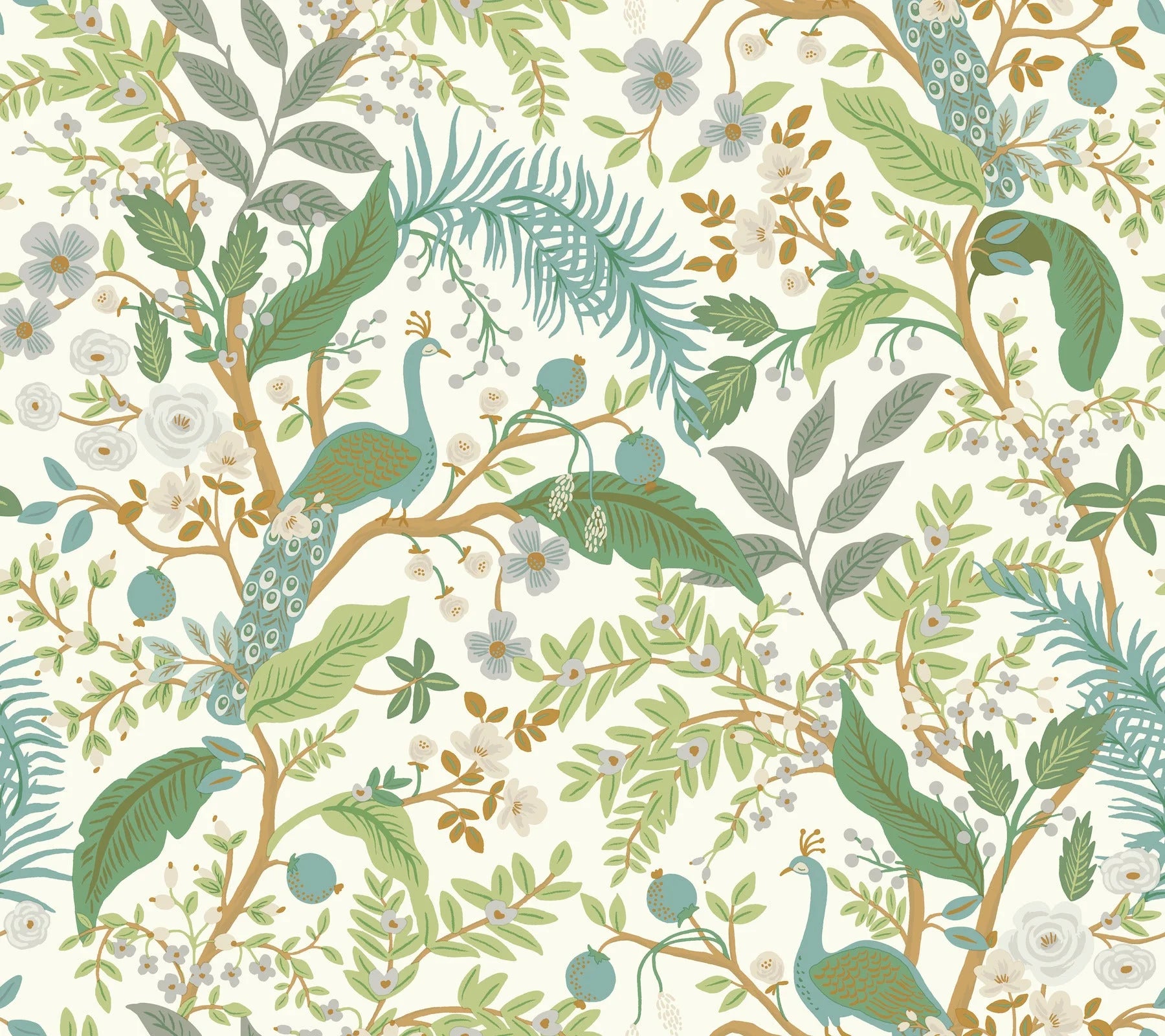 Peacock Garden Peel + Stick Wallpaper