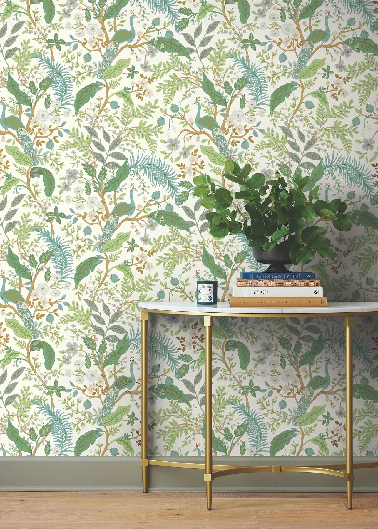 Peacock Garden Peel + Stick Wallpaper