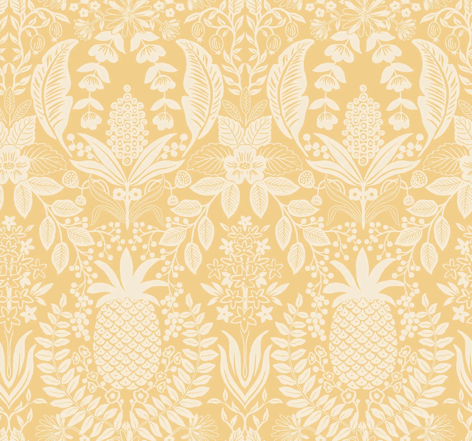 Pineapple Damask Wallpaper