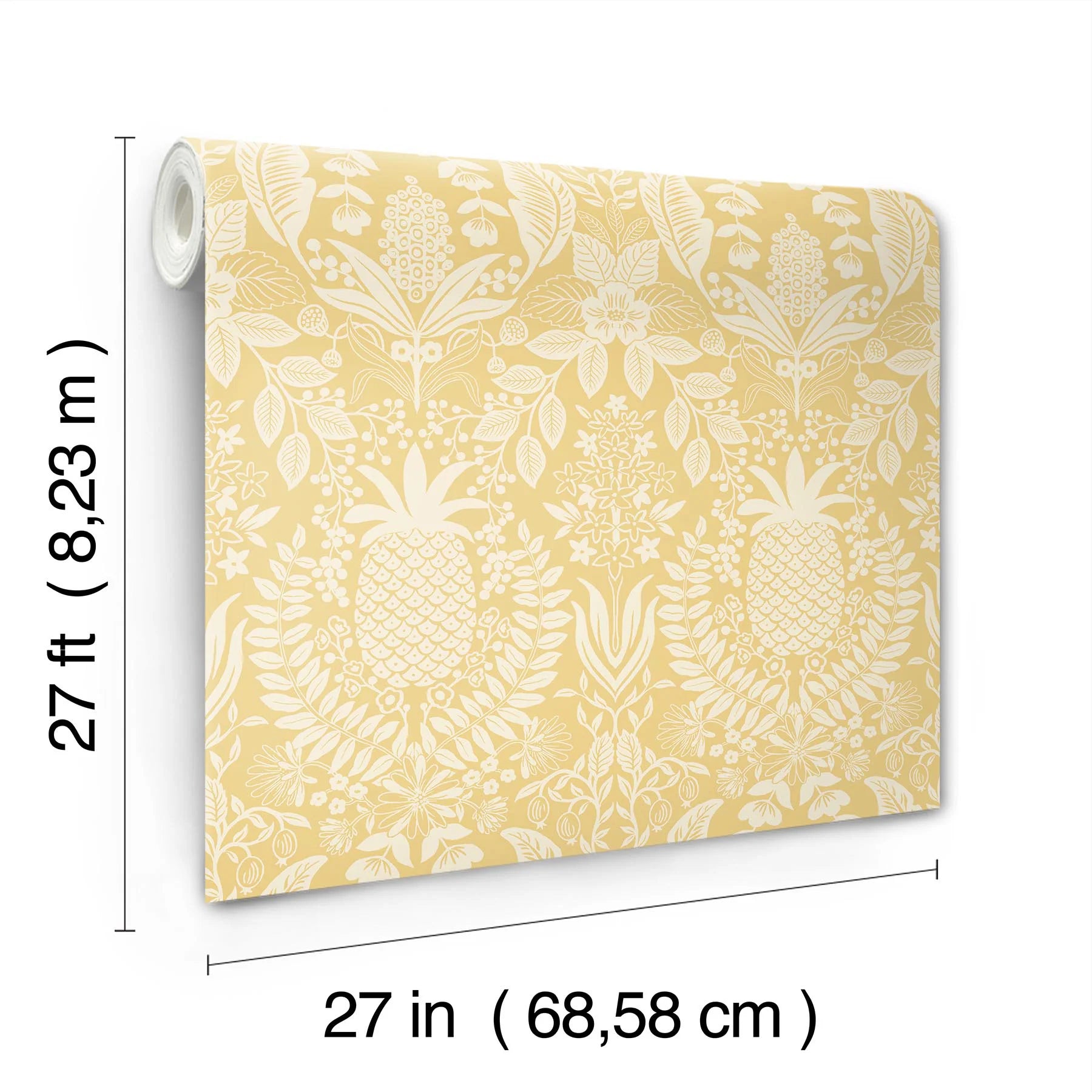 Pineapple Damask Wallpaper