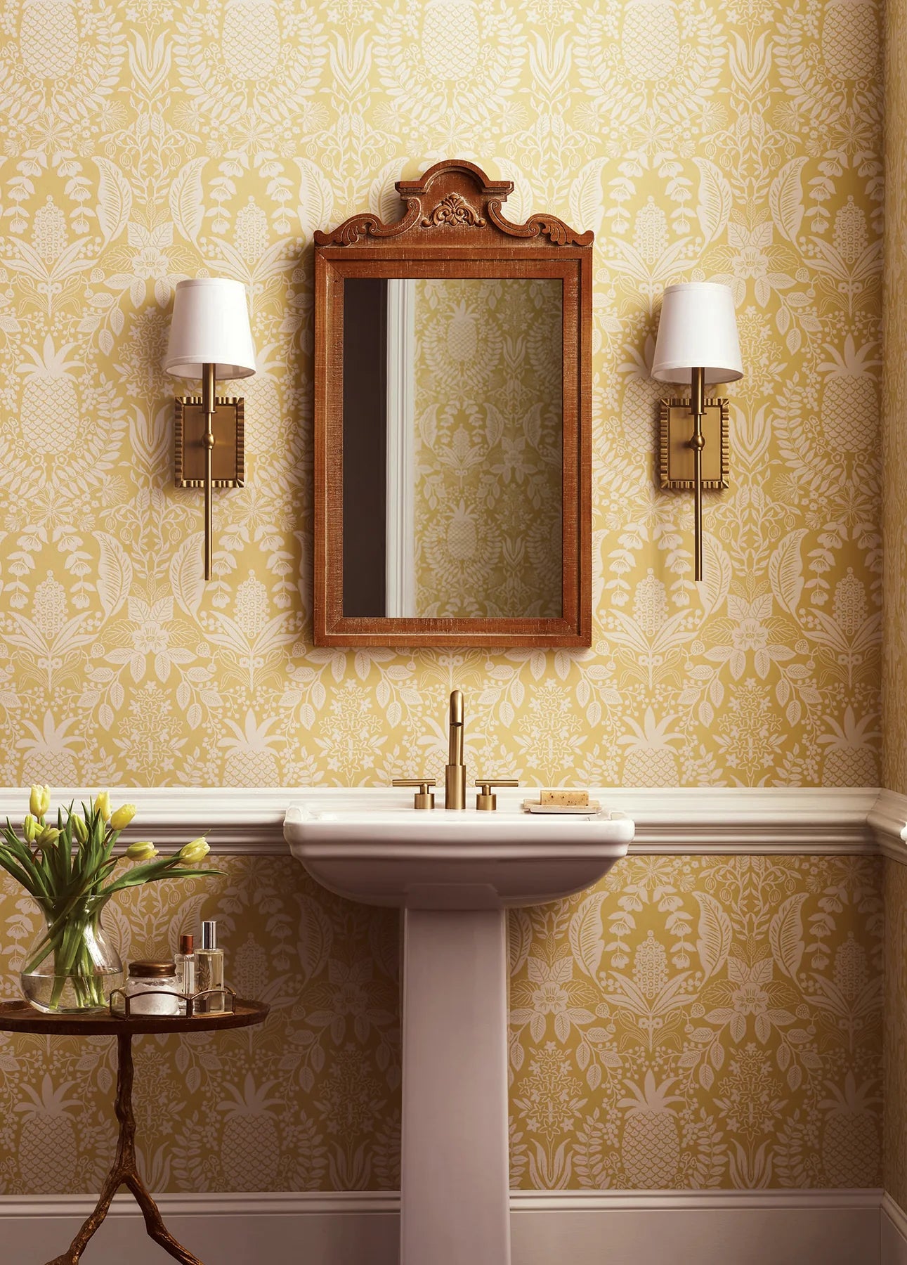 Pineapple Damask Wallpaper