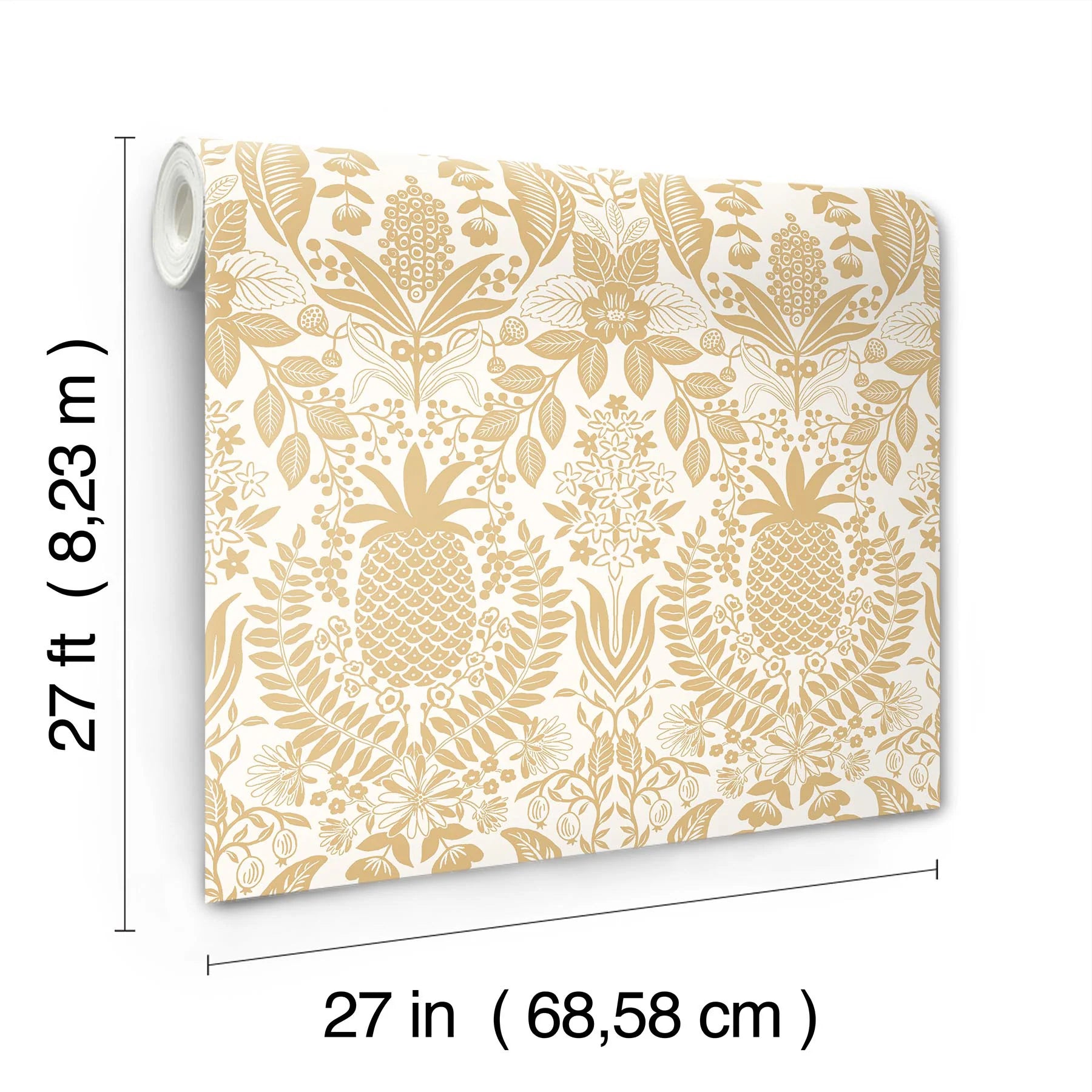 Pineapple Damask Wallpaper