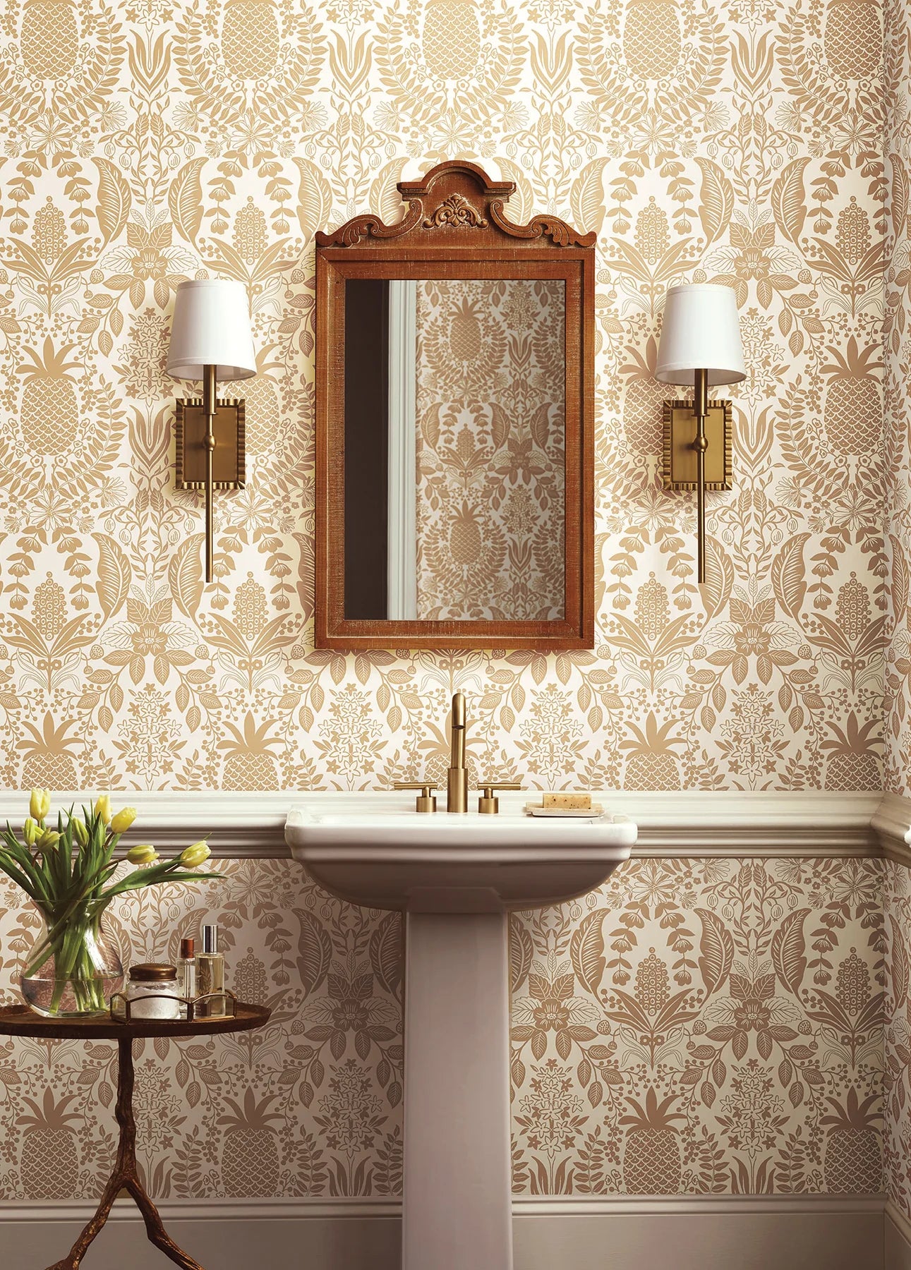 Pineapple Damask Wallpaper