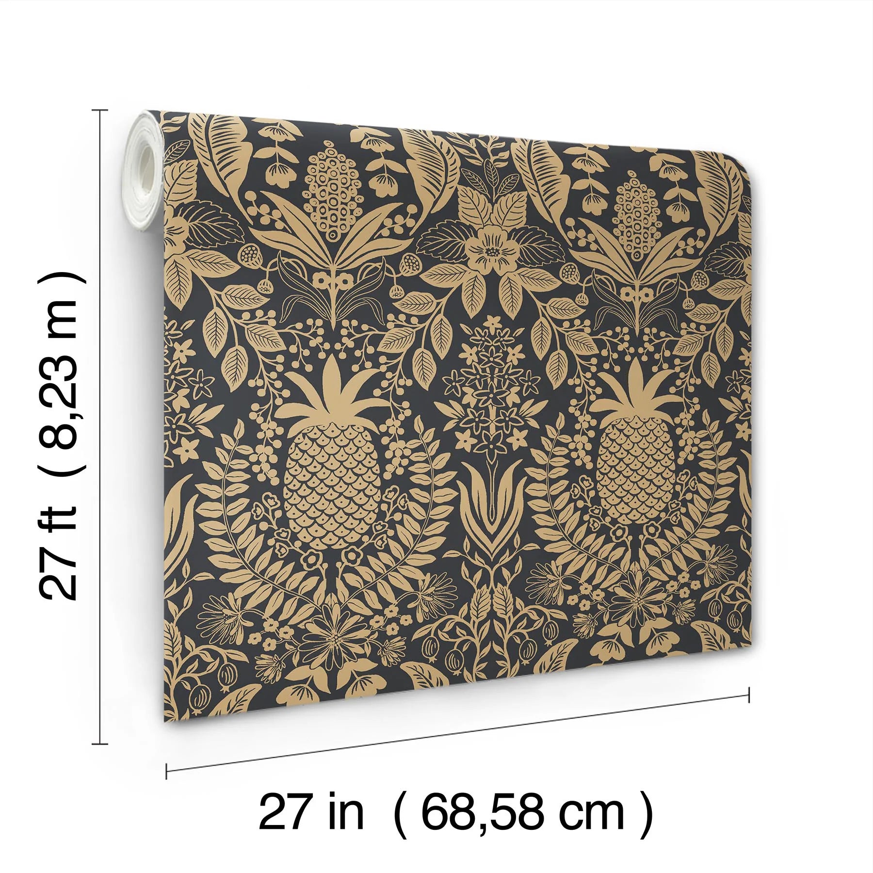 Pineapple Damask Wallpaper