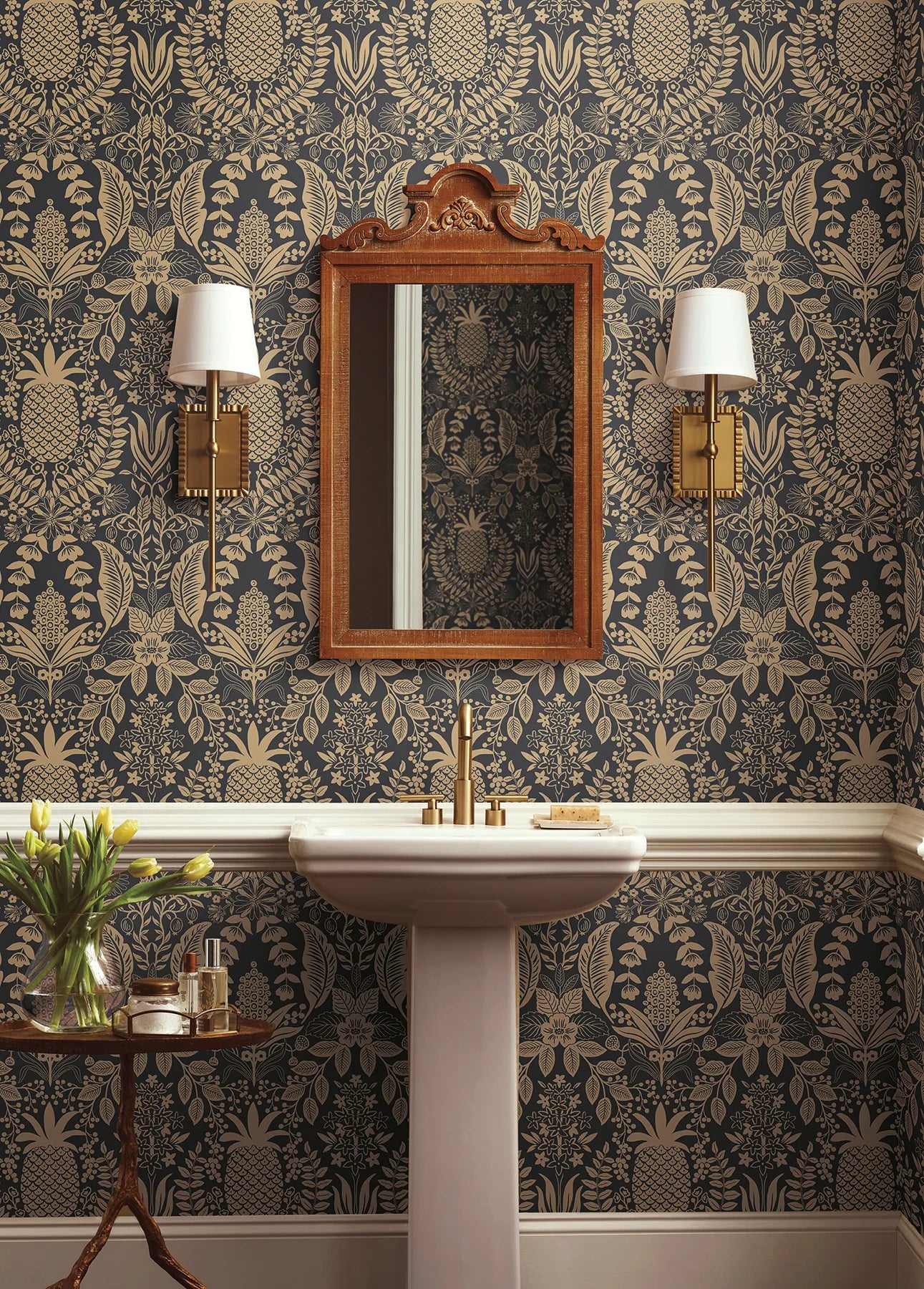 Pineapple Damask Wallpaper