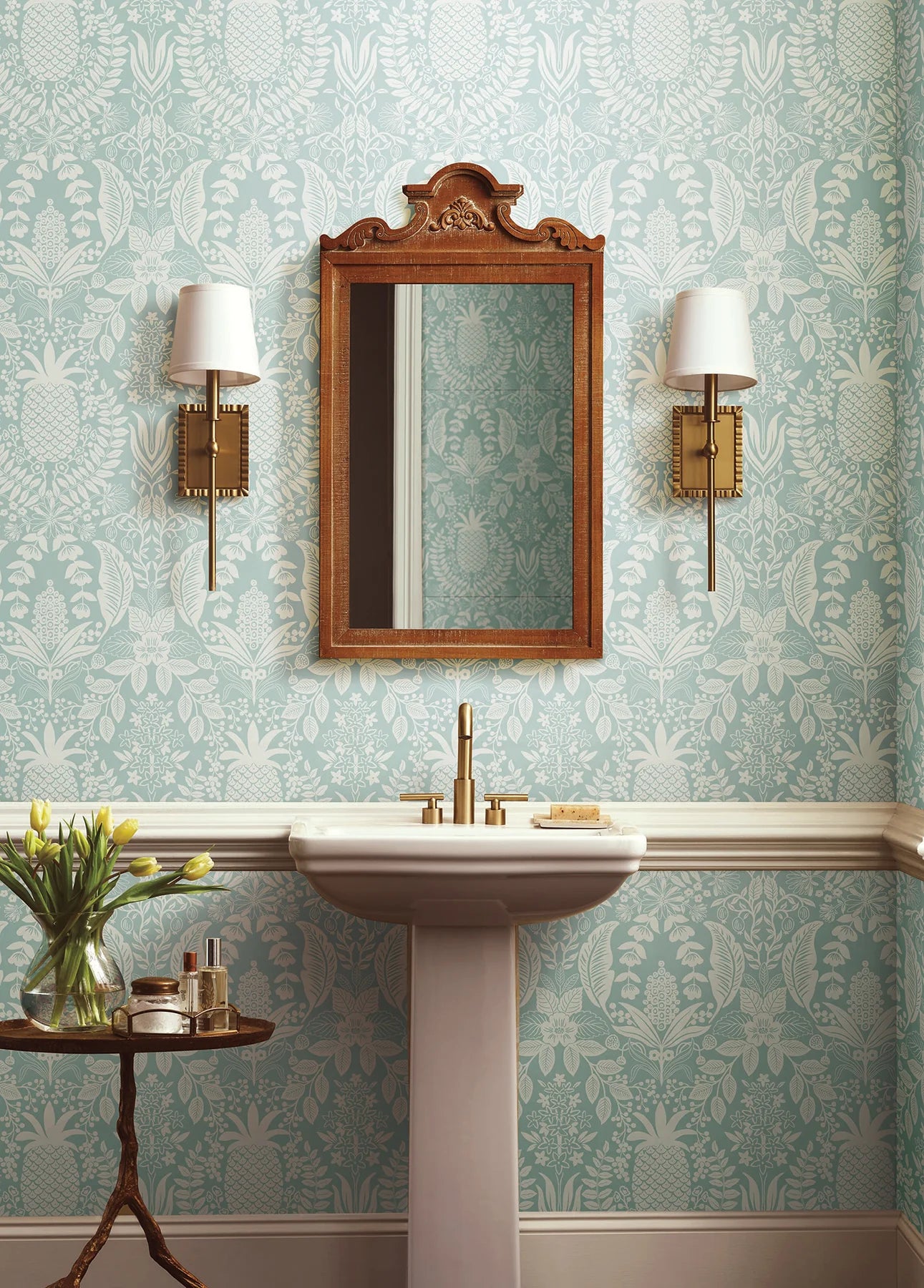 Pineapple Damask Wallpaper