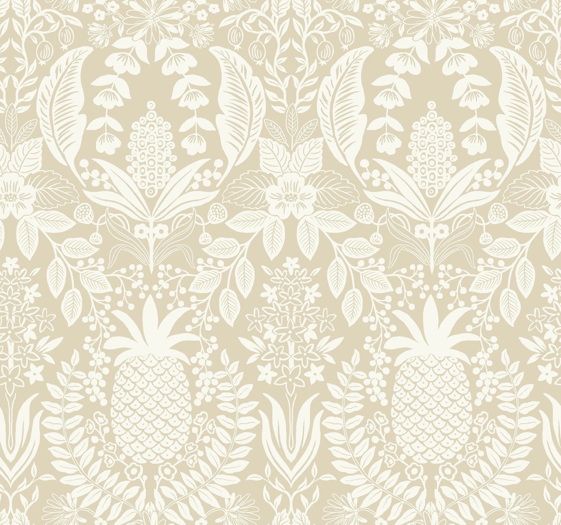 Pineapple Damask Wallpaper