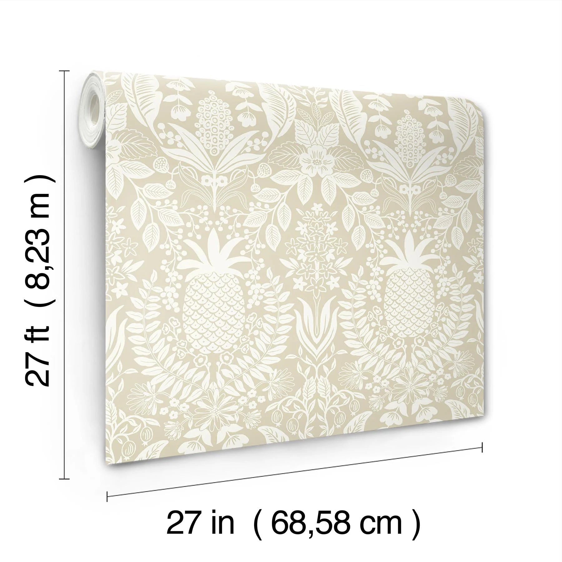 Pineapple Damask Wallpaper