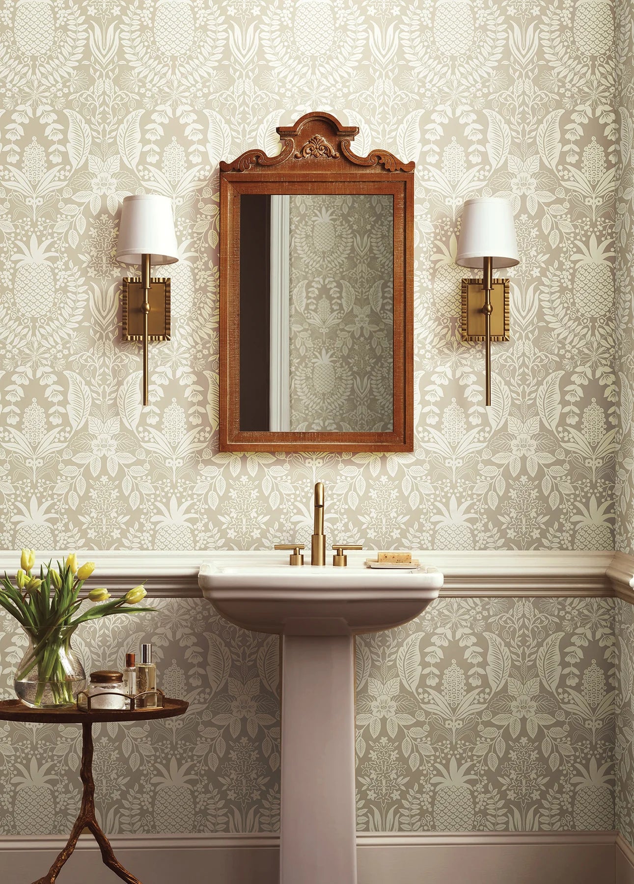 Pineapple Damask Wallpaper