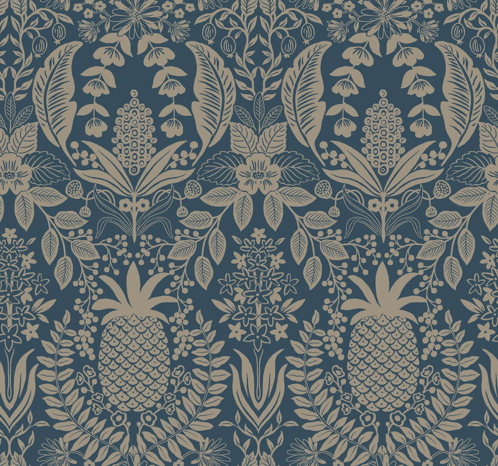 Pineapple Damask Wallpaper