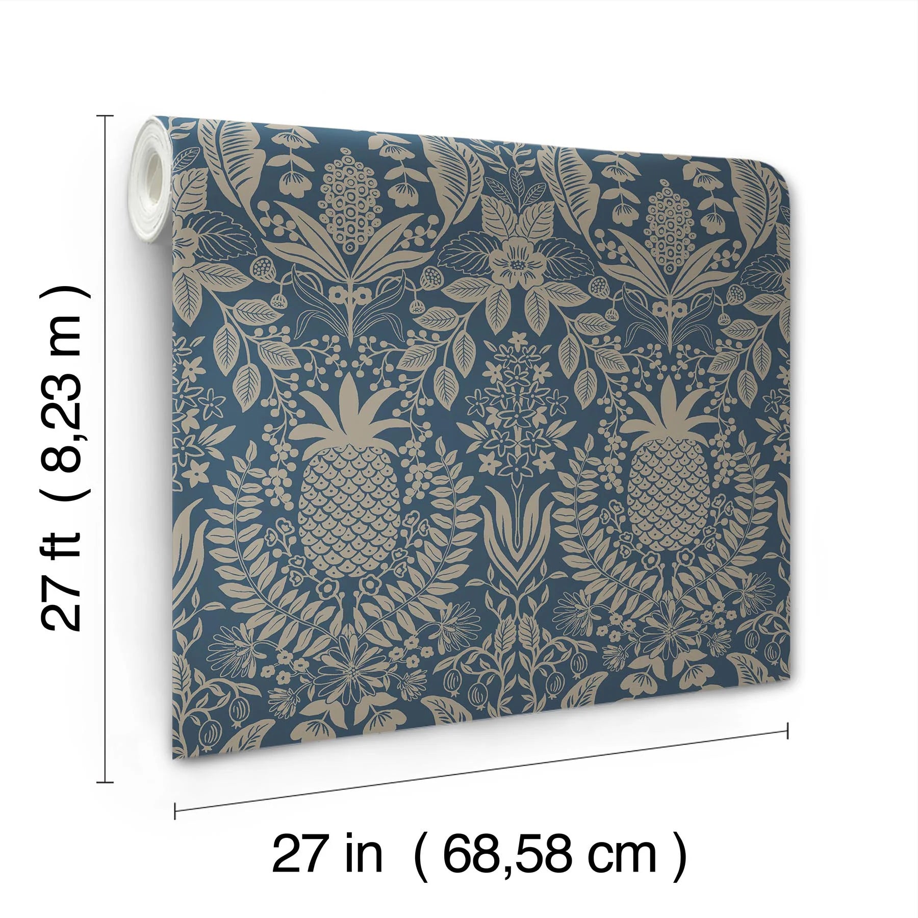 Pineapple Damask Wallpaper