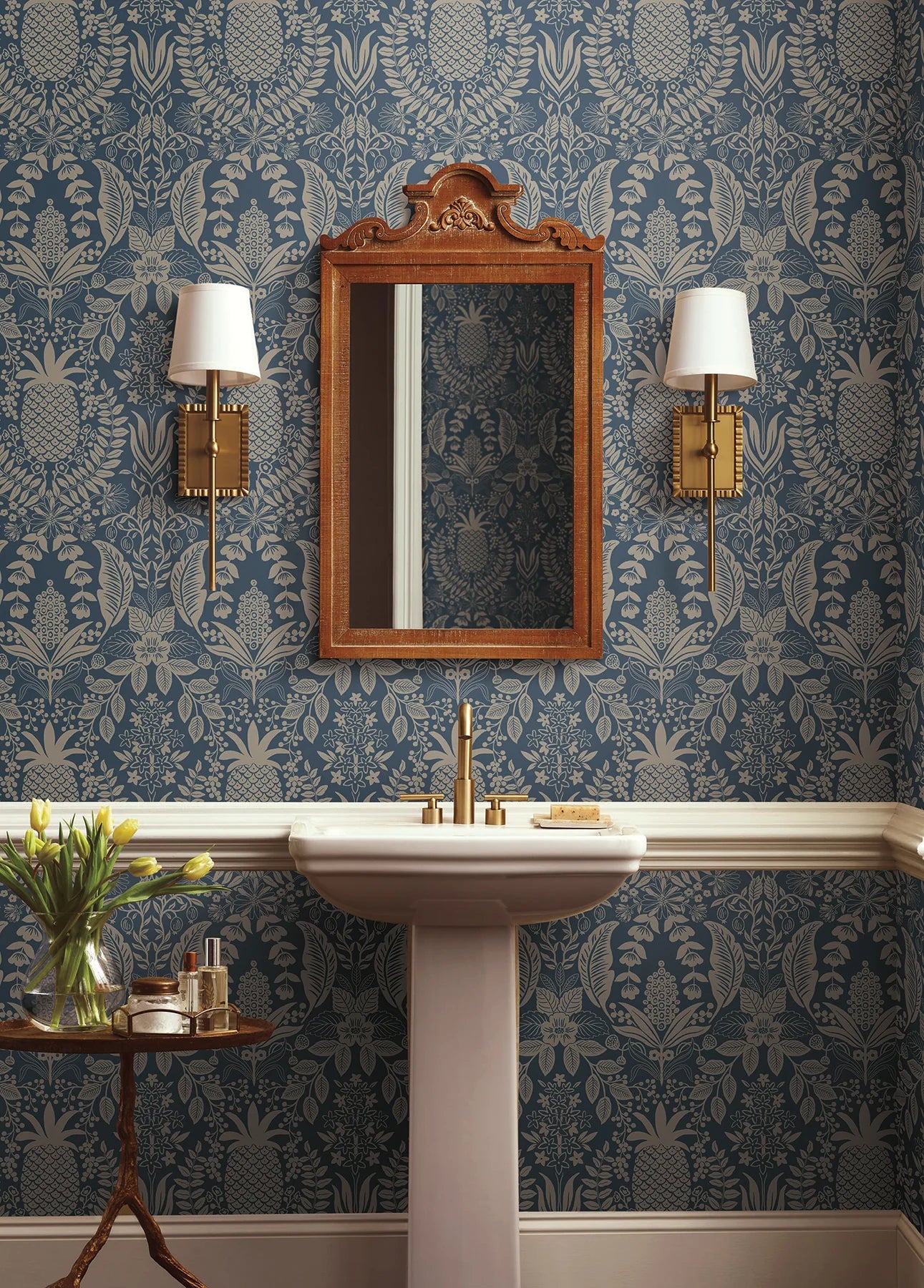 Pineapple Damask Wallpaper