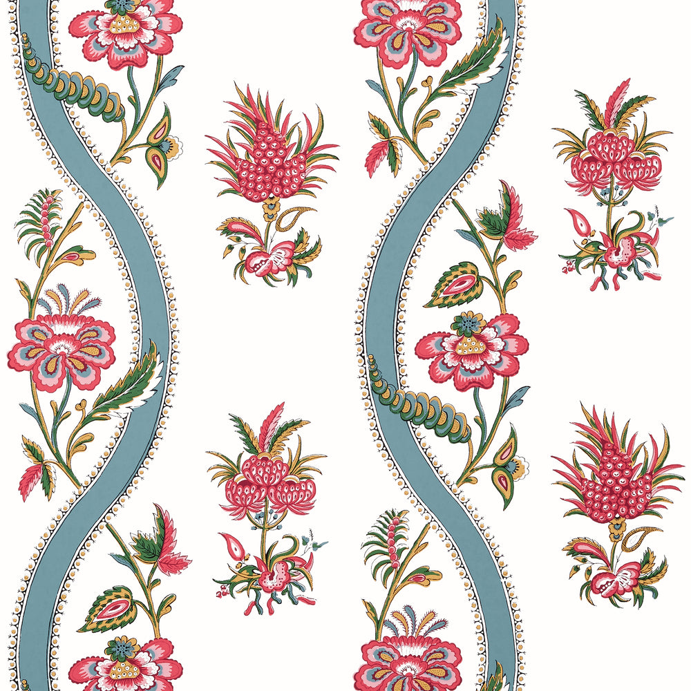 Indienne Ribbon Floral Wallpaper
