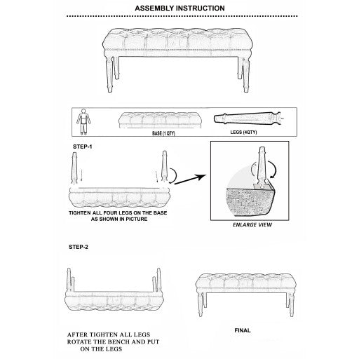 Surya Frontier FL-1029 Upholstered Bench-Accent Furniture-Exeter Paint Stores