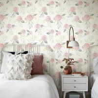 Watercolor Roses Sure Strip Wallpaper MK1125-Exeter Paint Stores