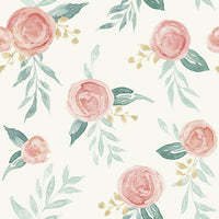 Watercolor Roses Sure Strip Wallpaper MK1126-Exeter Paint Stores