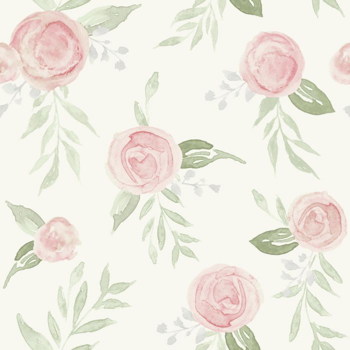 Watercolor Roses Sure Strip Wallpaper MK1128-Exeter Paint Stores