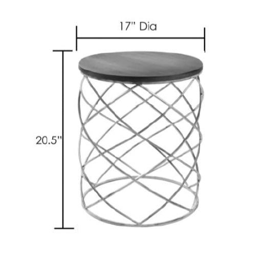 Surya Nickel NKL-001 End Table-Accent Furniture-Exeter Paint Stores