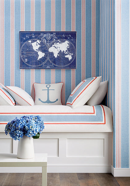 Thibaut Canvas Stripe Wallpaper (Double Roll)