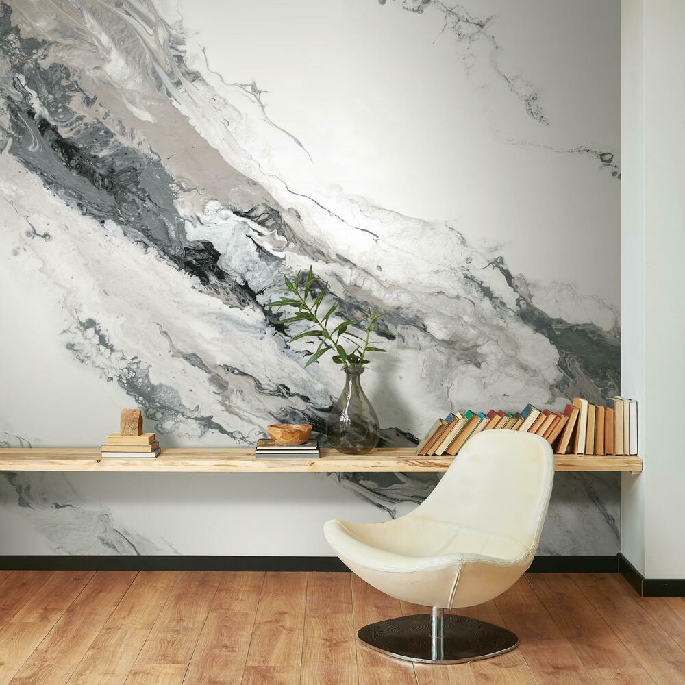 Crystal Geode Peel and Stick Wall Mural Gray RMK11554M-Exeter Paint Stores