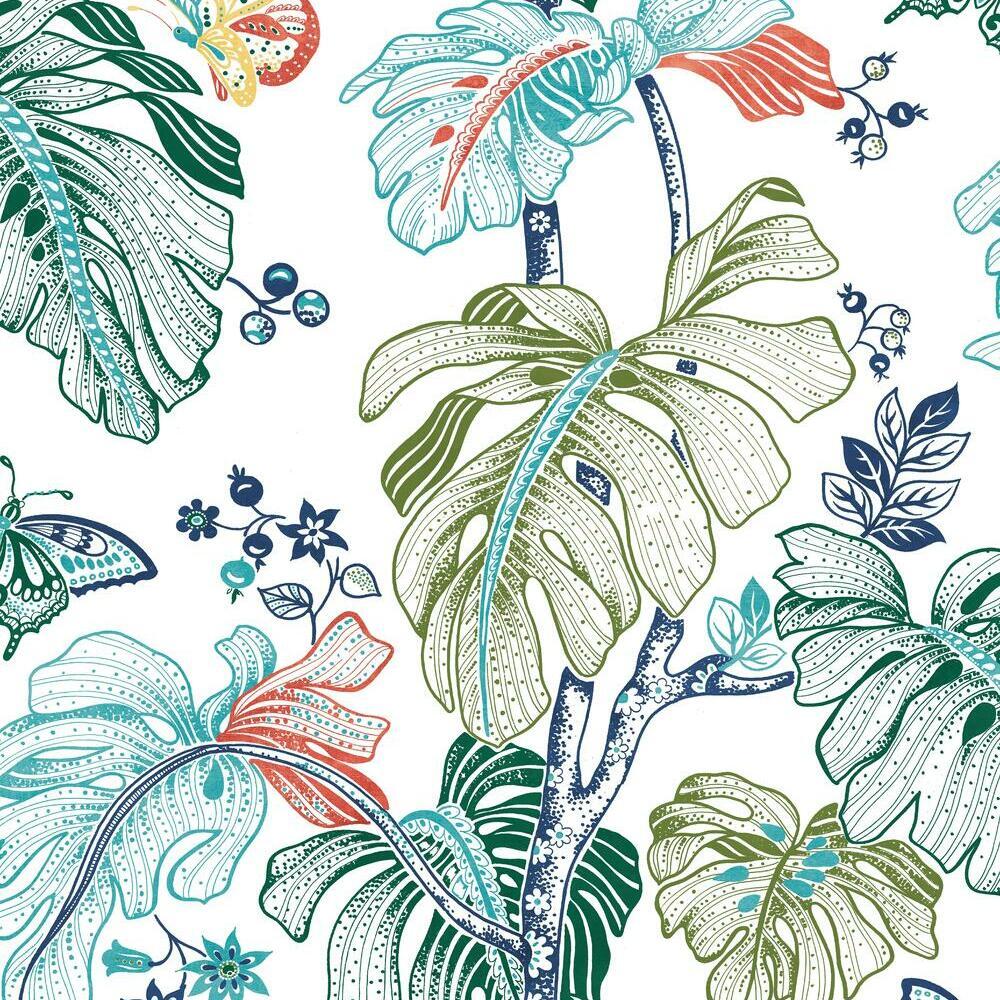 Boho Palm Peel and Stick Wallpaper Roll RMK11584RL-Exeter Paint Stores