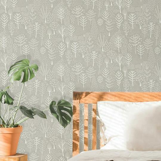 FOLKLORE TREES PEEL AND STICK WALLPAPER-Exeter Paint Stores