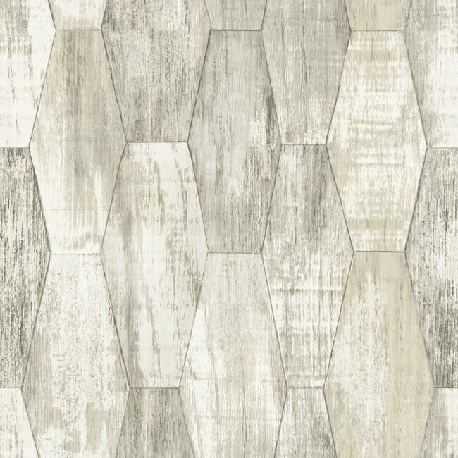 Wood Hexagon Tile Peel & Stick Wallpaper