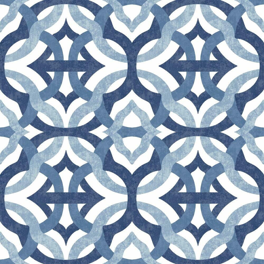 Waverly Tipton Peel & Stick Wallpaper Blue