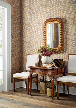 Thibaut Wood Herringbone Wallpaper (Double Roll)