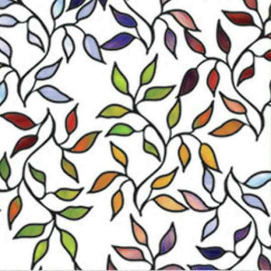 Stained Glass Leaves Window Privacy Film