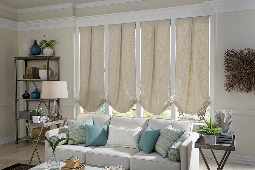 Fabric Roman Shades-Exeter Paint Stores