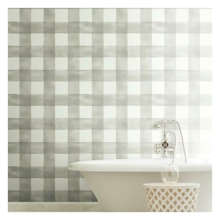 Watercolor Check Sure Strip Wallpaper MH1518-Exeter Paint Stores