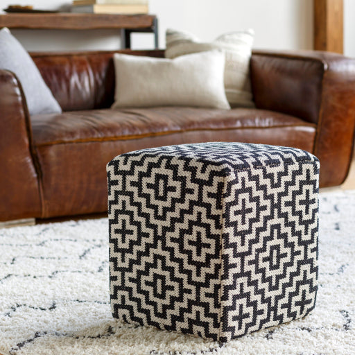 Surya Ryder Collection Multi-Color Pouf-Poufs-Exeter Paint Stores
