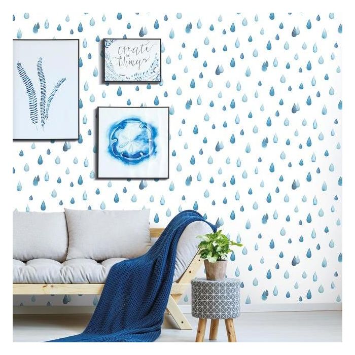 Clara Jean Raindrops Peel and Stick Wallpaper Roll RMK11468RL-Exeter Paint Stores