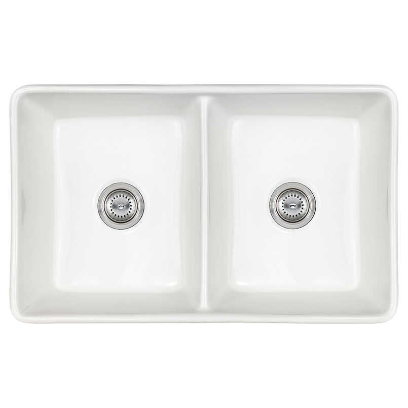 Fireclay Farmhouse White Double Bowl 50/50 Sink