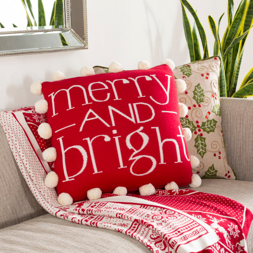Surya Very Merry VMY-004 Pillow Cover-Pillows-Exeter Paint Stores